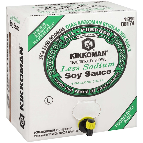 Kikkoman Low Sodium Soy Sauce 4 Gal. Cube Pack
